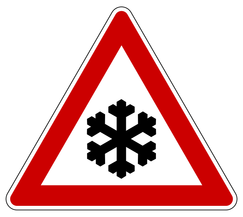 Warnschild Schneeflocke
