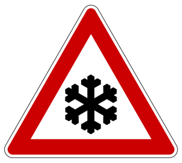 ein Warnschild Schnee