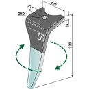 Dent pour herses rotatives (DURAFACE) - modèle droit