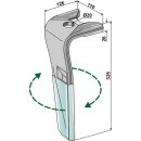Dent pour herses rotatives (DURAFACE) - modèle droit