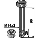 Schraube mit Sicherungsmutter - M14x2 - 12.9