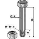 Schraube mit Sicherungsmutter - M14x1,5 - 10.9