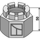 Kronenmutter M48x5 für 50x50 Vierkantwellen