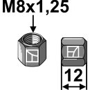 Écrou M8x1,25 - 10.9