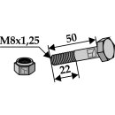 Schraube mit Sicherungsmutter - M8x1,25 - 10.9