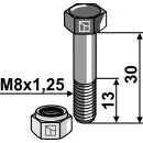 Schraube mit Sicherungsmutter - M8x1,25 - 10.9