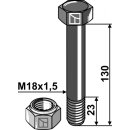 Schraube mit Sicherungsmutter - M18x1,5 - 10.9