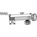 Schraube mit Sicherungsmutter - M14x2 - 10.9