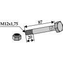 Schraube mit Sicherungsmutter - M12x1,75 - 8.8