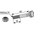 Schraube mit Sicherungsmutter - M12x1,75 - 12.9