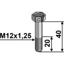 Sechskantschraube mit Feingewinde - M12x1,25 - 8.8 - 40 mm lang