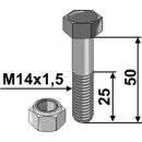 Schraube mit Sicherungsmutter - M14x1,5 - 12.9