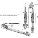 Barres de poussée M36 x 3 avec crochet automatique et articulation