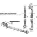 Barre de poussée M36 x 3 avec crochet automatique et borne à rotule traîtée