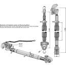 Barres de poussée M36 x 3 avec crochet automatique et articulation