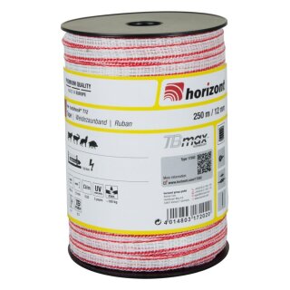 horizont Weidezaunband hotshock® T12 - TBmax | 250 m | 12 mm | 4 Leiter