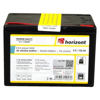 horizont 9 V Alkaline-Batterie | turbomax® AB150 (9 V / 150 Ah)
